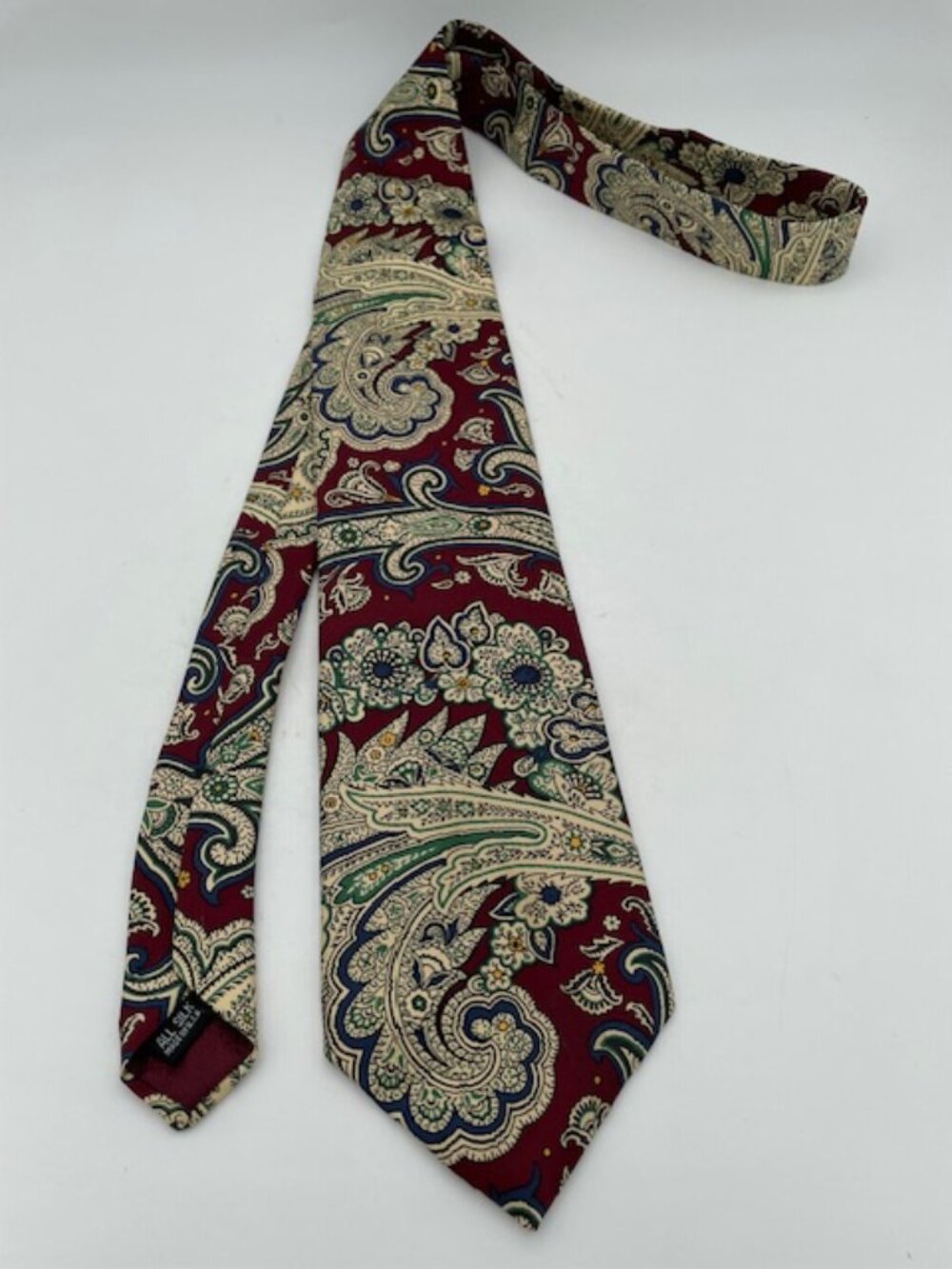 Vintage Christian Dior Silk Tie with Paisley Design